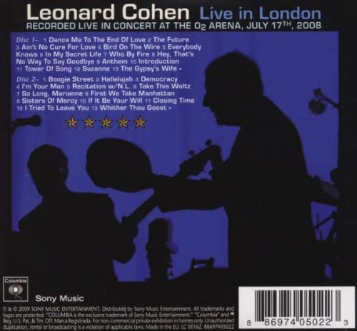 Cohen, Leonard/Live In London [CD]