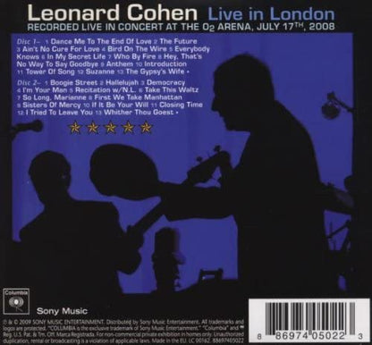 Cohen, Leonard/Live In London [CD]