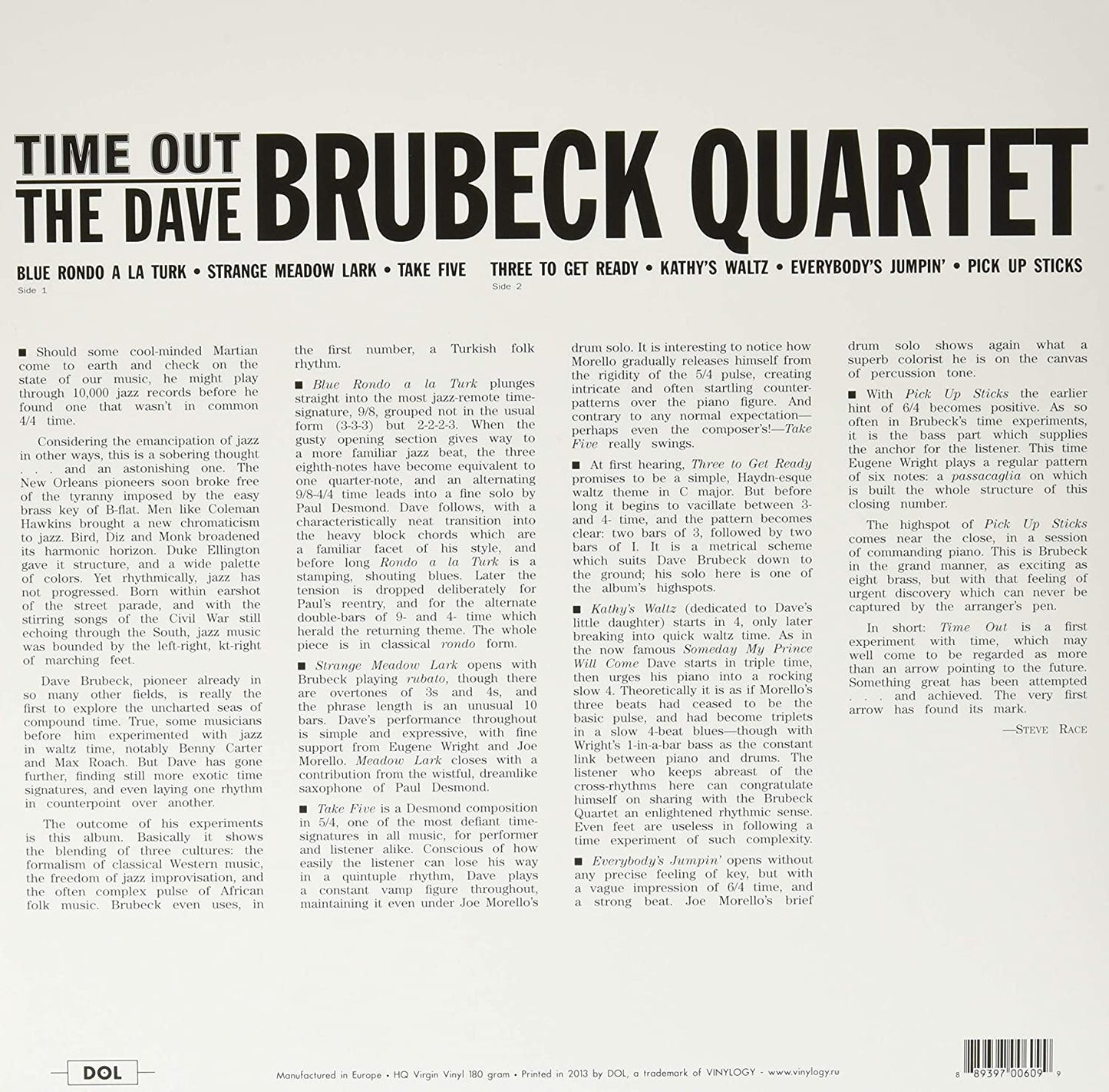 Brubeck, Dave/Time Out (blue vinyl/180g) [LP]