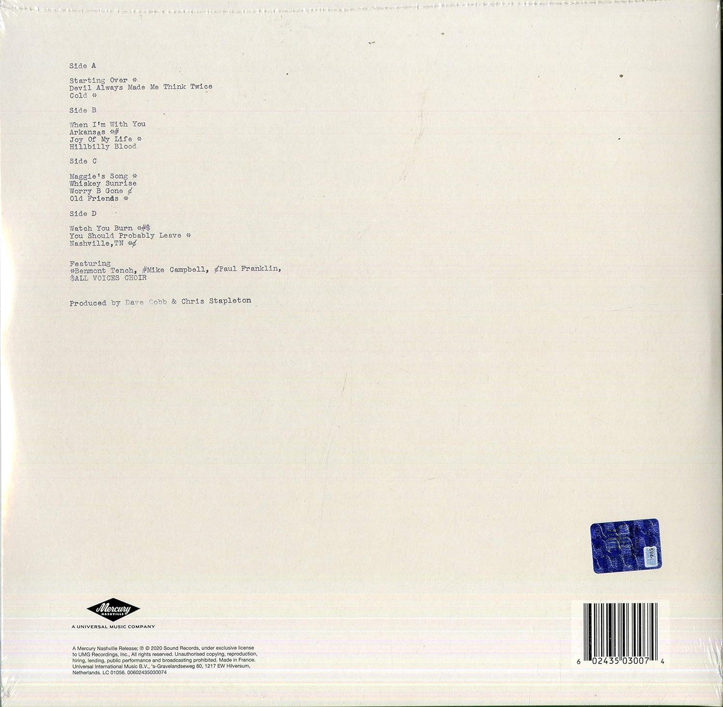 Stapleton, Chris/Starting Over [LP]